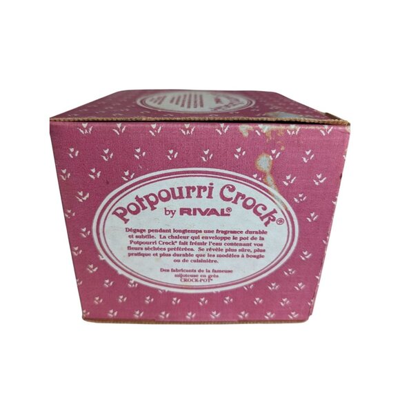 Vintage Rival Potpourri Crock Pot 3206 Green Lace Roses Tested Working - Picture 9 of 10